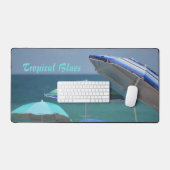 トロピカルブルービーチ傘写真ビーチイ デスクマット (キーボード&マウス)