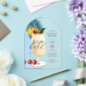 トロピカルブルーピナコラダカクテルバースデーパーティー アクリル招待状 (インサイチュ (ウェディング))