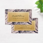 トロピカルブルーピンクインテリアデザイナー名刺 (デスク)