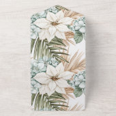 トロピカルブルーホワイトフローラ結婚ズ オールインワン招待状 (外側)