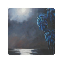 トロピカルブルームーンリフレクションズメタルプリント