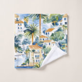 トロピカルブルーメディテレニアン バスタオルセット (ウォッシュタオル)