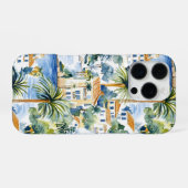 トロピカルブルー地中海風  iPhoneケース (裏面横)