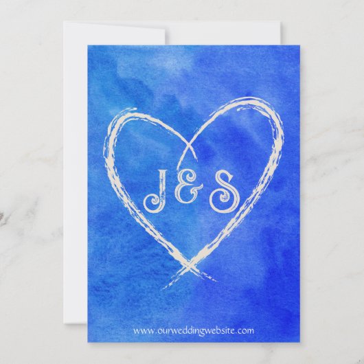 トロピカルブルー海ビーチシックな目的地の結婚式 セーブザデート (裏面)