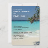 トロピカルブルー海ビーチシーンフォト結婚ズ 招待状 (正面)