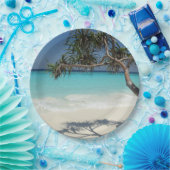 トロピカルブルー海ビーチシーン写真 ペーパープレート (パーティー)