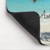 トロピカルブルー海ビーチシーン写真 マウスパッド (コーナー)