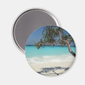 トロピカルブルー海ビーチシーン写真 マグネット (正面/裏面)