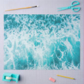 トロピカルブルー海波 薄葉紙 (クラフト)