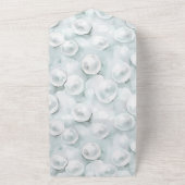 トロピカルブルー白結婚真珠 オールインワン招待状 (外側)