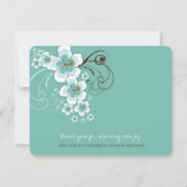 トロピカルブルー結婚ハイビスカスのお礼ノートカード ノートカード (裏面)