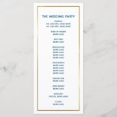 トロピカルブルー金ゴールドパームツリービーチ結婚式 プログラム (裏面)