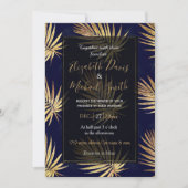 トロピカルブルー金ゴールドパーム葉ズグリーンリー 招待状 (正面)