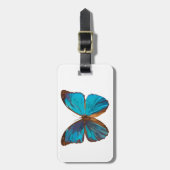 トロピカルブルー&ターコイズバタフライアート ラゲッジタグ (正面縦)
