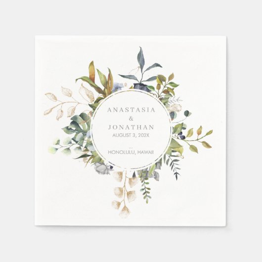 トロピカルブレンド水カラー スタンダードカクテルナプキン (正面)