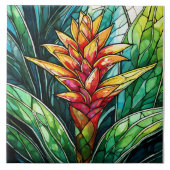 トロピカルブロマイリードのステンドグラス タイル (正面)