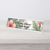 トロピカルブロージハイビスカスデスク名プレート デスクネームプレート (正面)