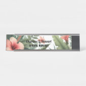 トロピカルブロージハイビスカスデスク名プレート デスクネームプレート (正面)