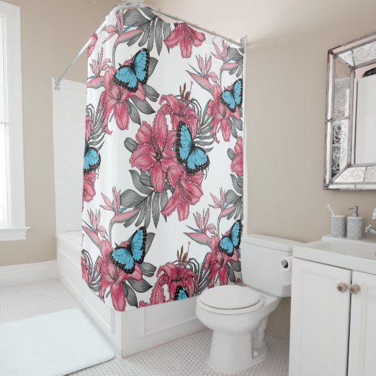 トロピカルブーケ シャワーカーテン (インサイチュ)