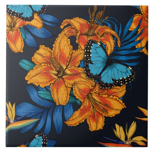 トロピカルブーケ タイル (正面)