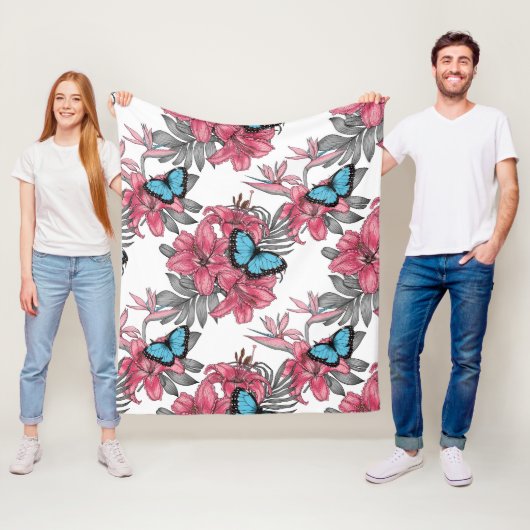 トロピカルブーケ フリースブランケット (インサイチュ)