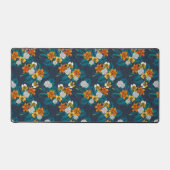 トロピカルブーケon blue デスクマット (正面)