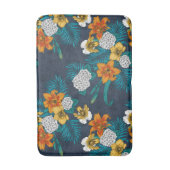 トロピカルブーケon blue バスマット (正面縦)