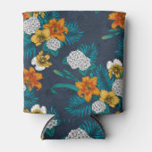 トロピカルブーケon blue 缶クーラー (正面)