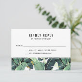 トロピカルプランテーションの結婚式 RSVP 返信カード (スタンド正面)