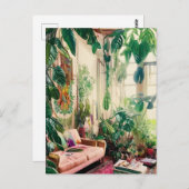 トロピカルプラントラバーズパラダイスリビングルーム ポストカード (正面/裏面)