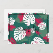 トロピカルプラント ハッピーバースデー ポストカード (正面/裏面)