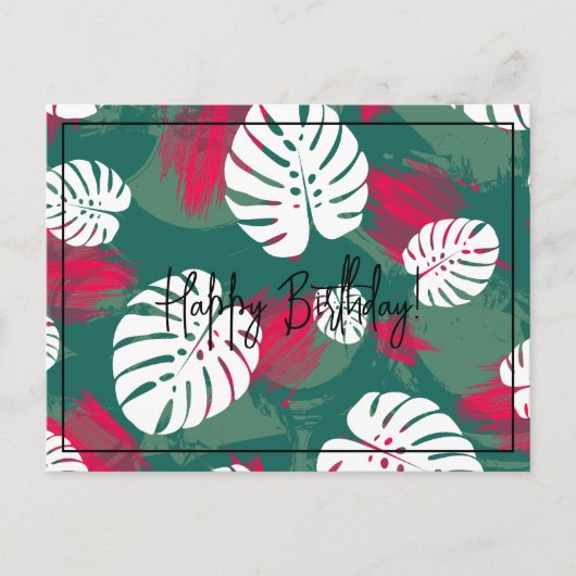 トロピカルプラント ハッピーバースデー ポストカード (正面)