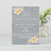 トロピカルプルメリアの花のサマーパーティーの招待状 招待状 (スタンド正面)