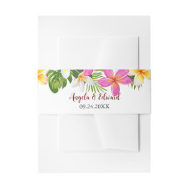 トロピカルプルメリアテンプルツリー結婚ズ 招待状ベリーバンド