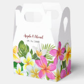 トロピカルプルメリアテンプルツリー結婚式の引き出物ボックス フェイバーボックス (オープン)