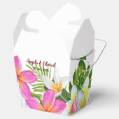 トロピカルプルメリアテンプルツリー結婚式の引き出物ボックス フェイバーボックス (オープン)