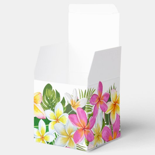 トロピカルプルメリアテンプルツリー結婚式の引き出物ボックス フェイバーボックス (オープン)