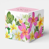 トロピカルプルメリアテンプルツリー結婚式の引き出物ボックス フェイバーボックス (裏面サイド)