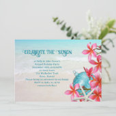 トロピカルプルメリアビーチホリデーパーティー招待状 招待状 (スタンド正面)