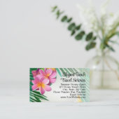 トロピカルプルメリアフラワースパビーチ旅行 名刺 (スタンド正面)