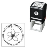 トロピカルプルメリアフラワーネーム差出人住所 セルフインキングスタンプ (インサイチュ)