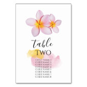 トロピカルプルメリアフ結婚ランギパニのゲスト名 テーブルナンバー (裏面)