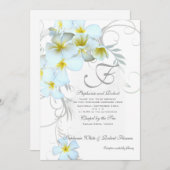 トロピカルプルメリアモノグラム結婚式招待状 招待状 (正面/裏面)