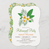 トロピカルプルメリアリタイアパーティの招待状 招待状 (正面/裏面)