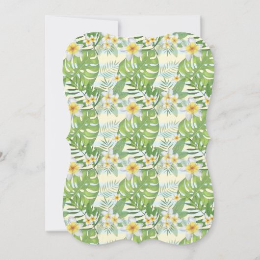 トロピカルプルメリア誕生日パーティーへの招待 招待状 (裏面)