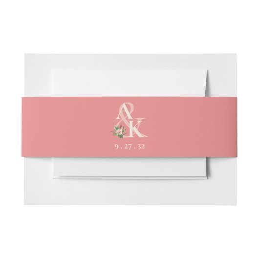 トロピカルプルメリア&フラミンゴリリーベリーバンド 招待状ベリーバンド (正面例)