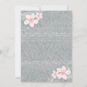 トロピカルプルメリア フラワー グレー ピンク サマー パーティー 招待状 (裏面)