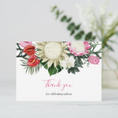 トロピカルプロテアフラワーベビーシャワーありがとう 招待状 (スタンド正面)