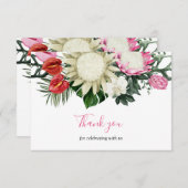 トロピカルプロテアフラワーベビーシャワーありがとう 招待状 (正面/裏面)