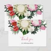 トロピカルプロテアフラワーベビーシャワーのお礼 招待状 (正面/裏面)